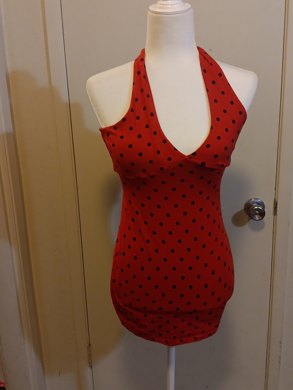 Forever 21 Red Halter Polka Dot Dress